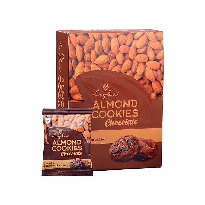 Loyka Almond Cookies Chocolate (No Miada Added), 12 Pcs Box, 180 gm