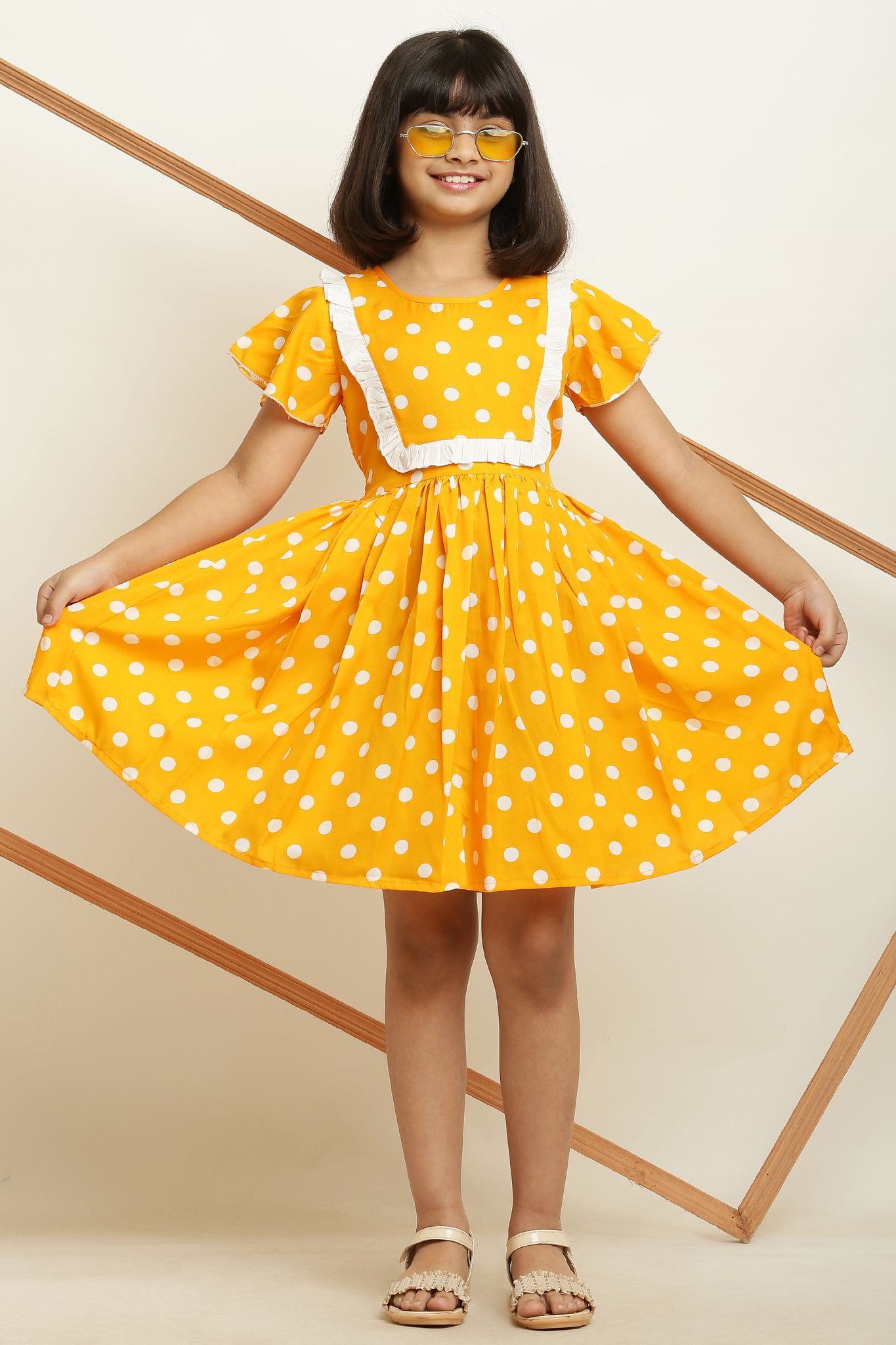 Tinkle Stylish Yellow & Blue Pair Frock & Dress For Girls. view 2