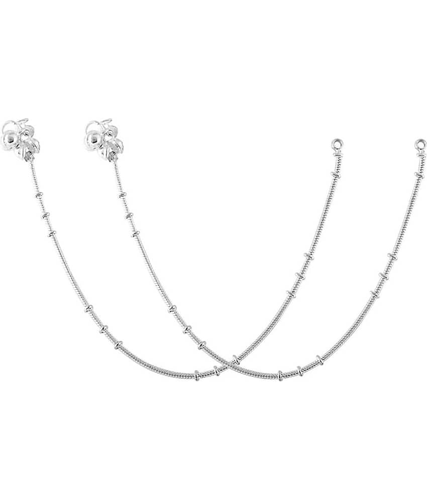 HEER COLLECTION - Silver Anklets ( Pack of 2 ) view 2