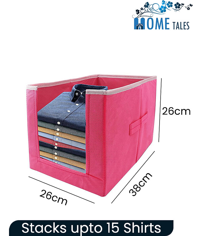 Non-Woven Shirt Stacker & Cloth Organizer,Blue (Pack of 4) view 2