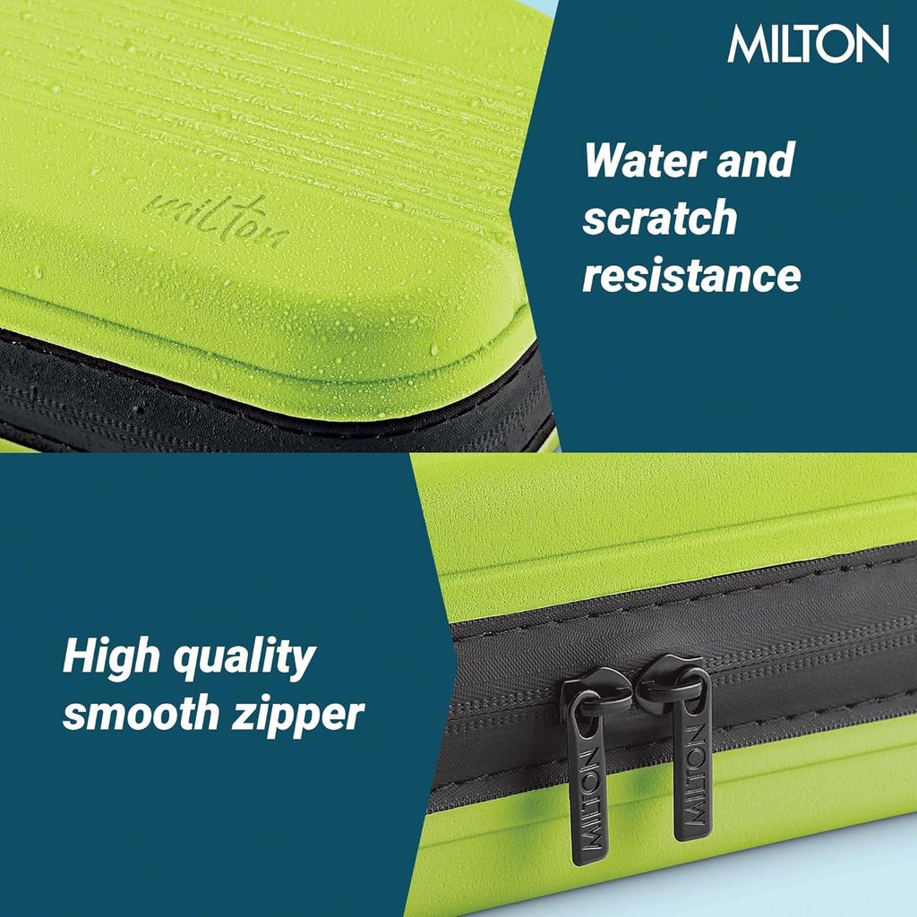 MILTON Urban Case Microwavable Lunch Box | Inner Steel, Double Wall, Leak-Proof Design | Compact & Durable Lunch Box for Office use, College, School, (2 x 320 ml) view 2