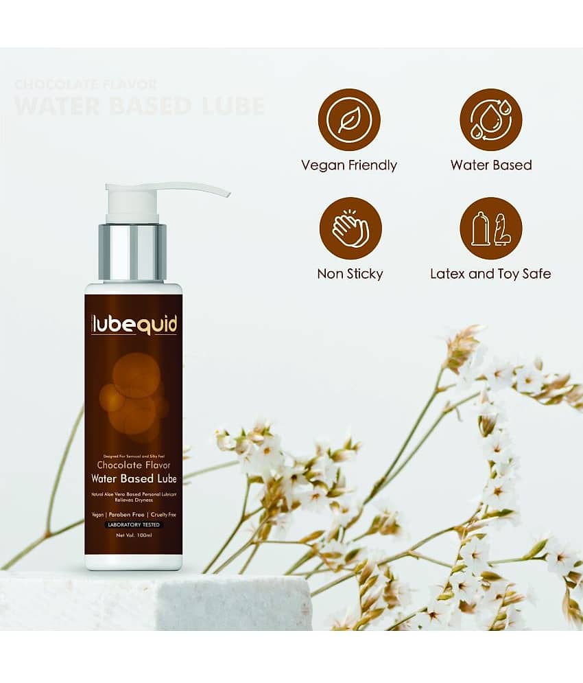 Lubequid Water-Based Personal Lubricant, 100 ML Bottle- 2 in 1 Lubricant & massage Gel for Men and Women ~ Water Based Lube ~ Skin Friendly, Silicone and Paraben Free, Chocolate Flavoured view 2