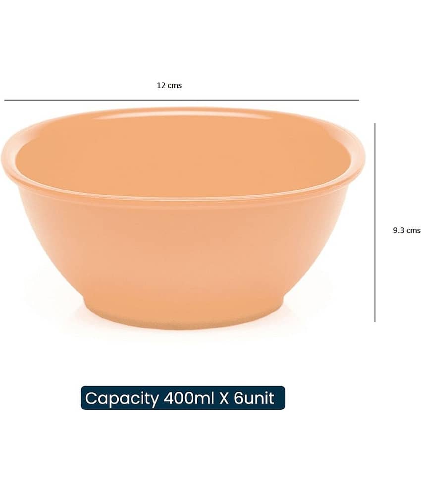 Generic Plastic Katori/Bowl Set 400ml each (Pack of 6) - Beige Colour view 2
