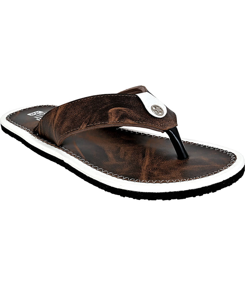 Chappal Wala Brown Men's Thong Flip Flop view 2