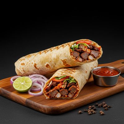 Special Beef Mutton Kubus Roti Shawarma without Salad