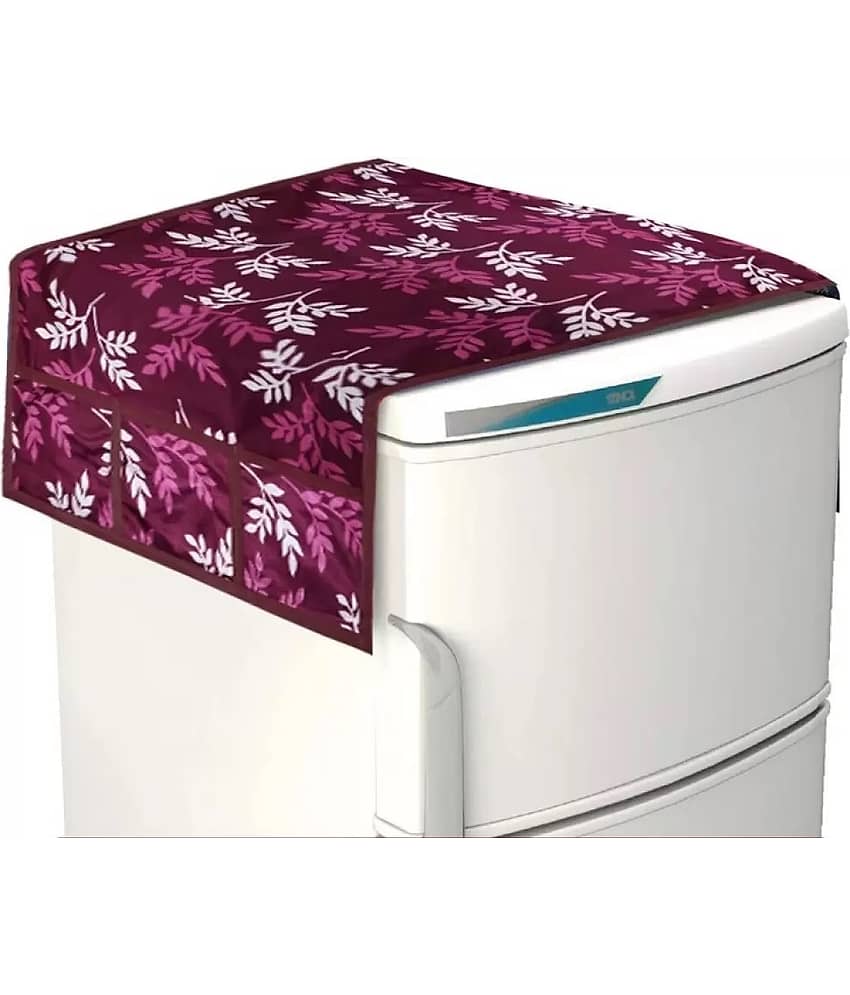Laphino Polyester Floral Fridge Covers ( 93 53 ) Pack of 5 - Pink view 2