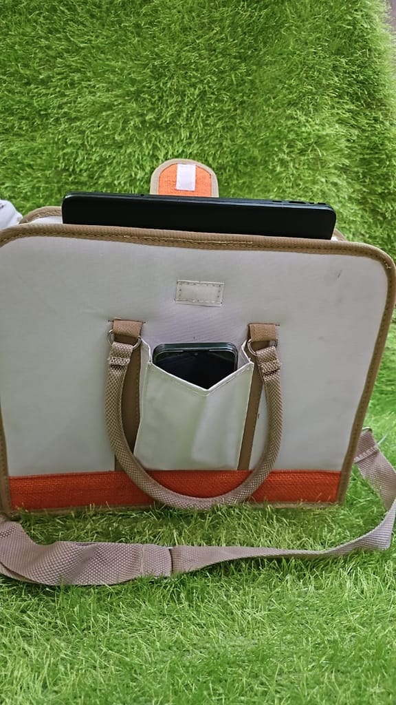 Handmade Jute Laptop & Carry Bag view 2