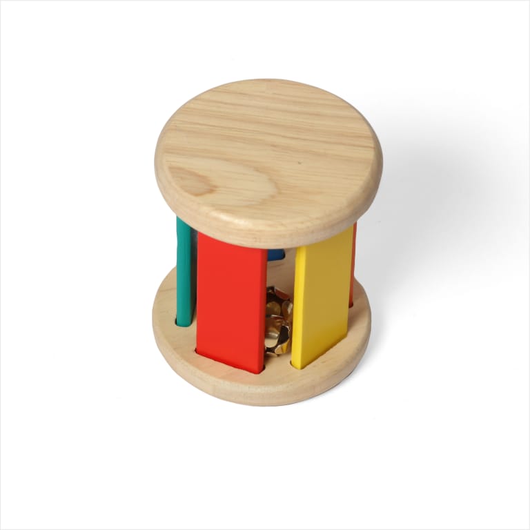 Wooden Colorful Roller Rattle – Montessori-Inspired Toy for Babies (0-1 Year) | D’bebé view 2