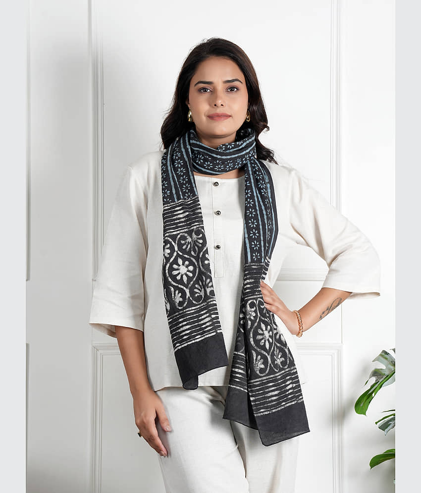 STYLE SHOES Black Cotton Blend Women's Scarf ( Pack of 1 ) view 2