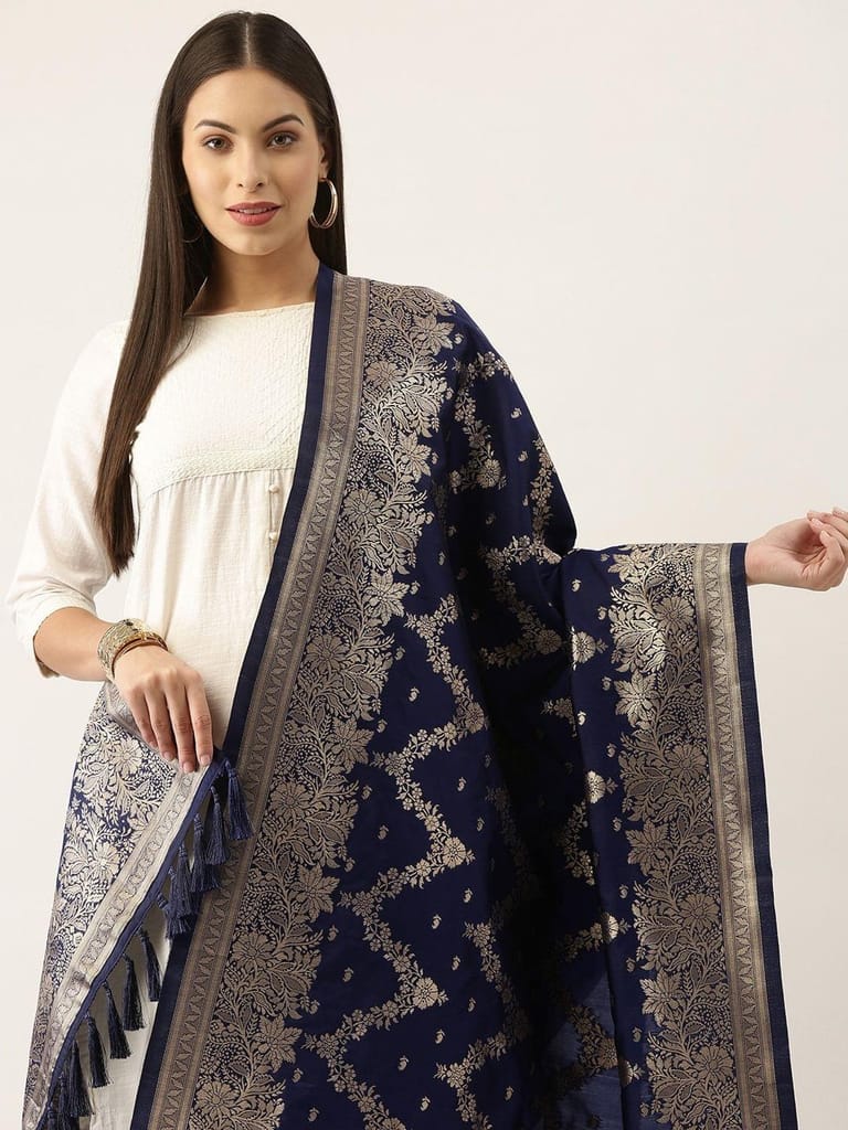 Women's Fancy Woven Banarasi Silk Dupatta view 2