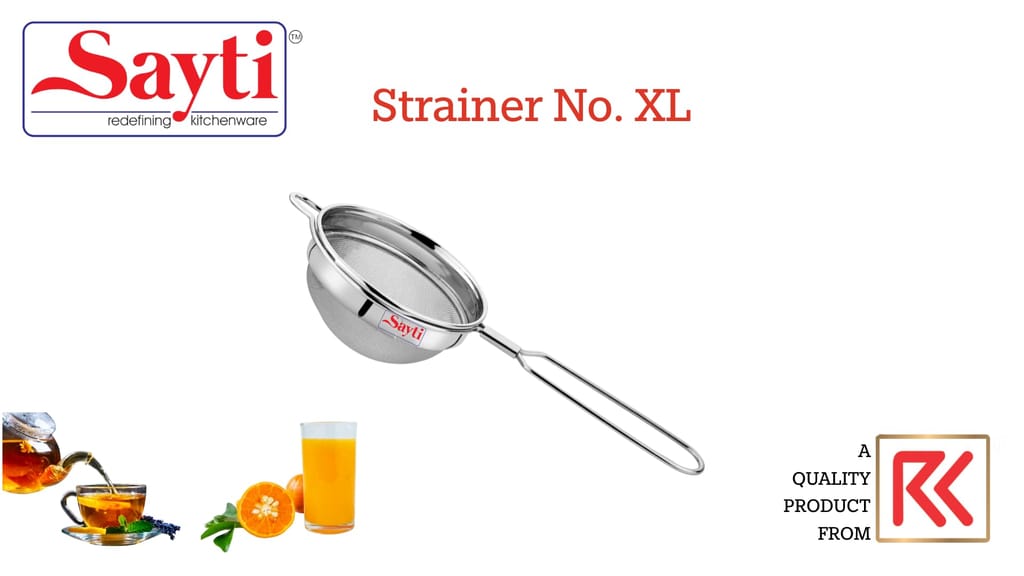 RK Sayti Stainless Steel Round Strainer, 304 Grade Double Mesh, Premium Polish, Medium,Large,XL Pack of 3 view 2