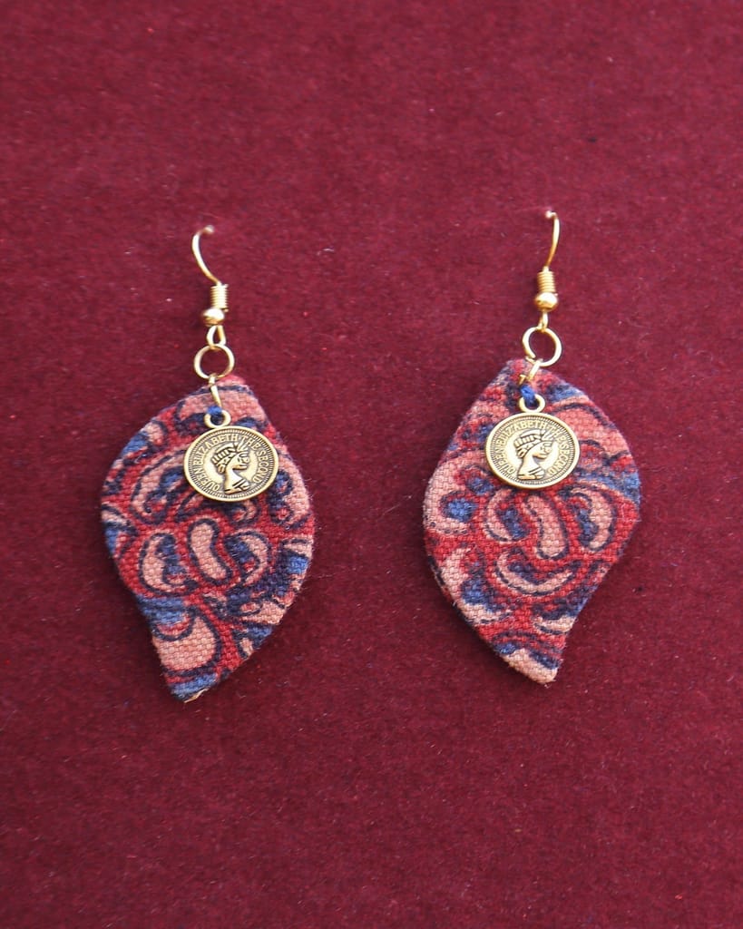 Red Paisley Dangler Earrings view 2