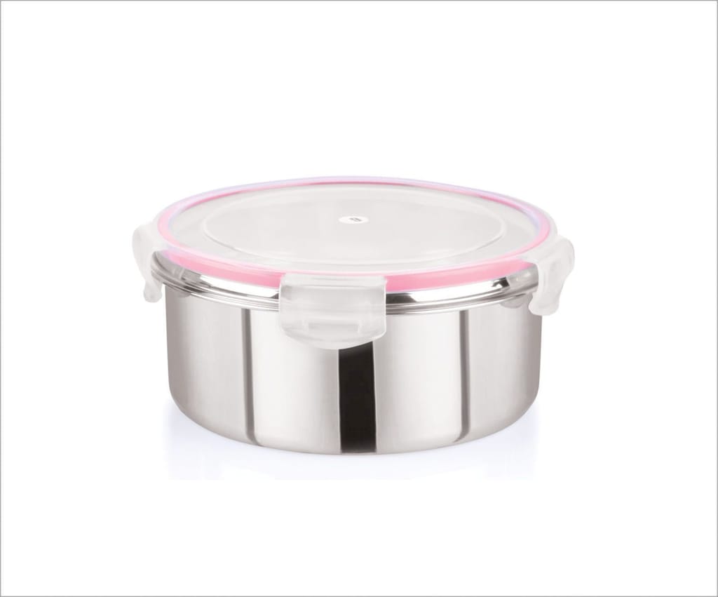 "Flip & Seal" Stainless Steel Airtight Flat Storage Container ( 700mL,1000ml & 1250mL) view 2