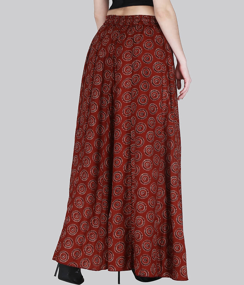 Sttoffa Maroon Cotton Women's A-Line Skirt ( Pack of 1 ) view 2