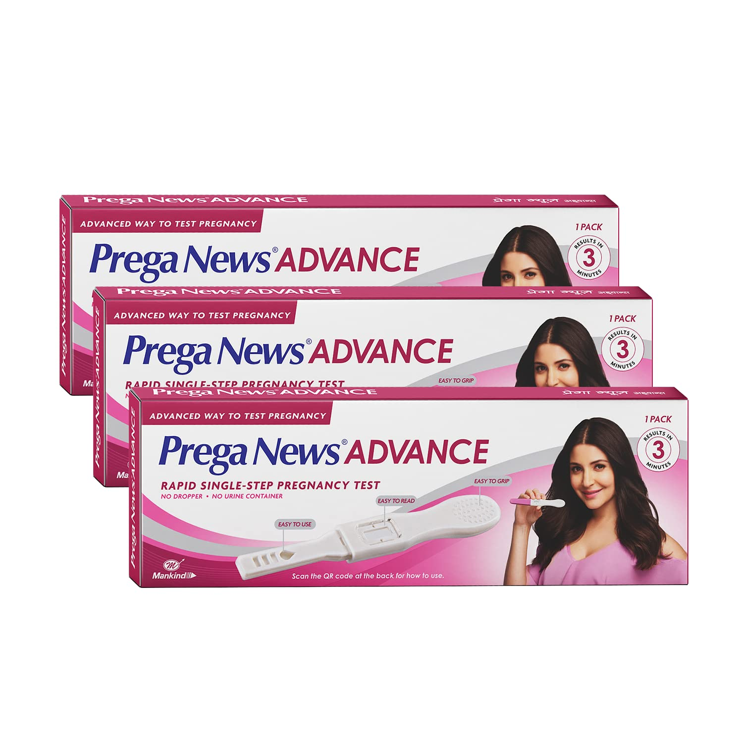 Mankind Prega News Advance HCG Home Pregnancy Test Midstream Urine Test Kit One Step Pregnancy Test Easy to Use Accurate Result in Just 3 Minutes x Pack of 1 (3) view 2