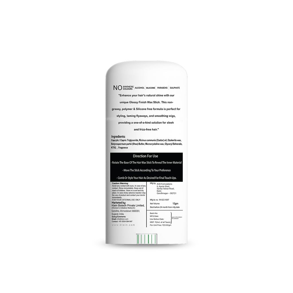 Ktein 100% Natural Plant-Based Hair Wax Stick - 15gm view 2