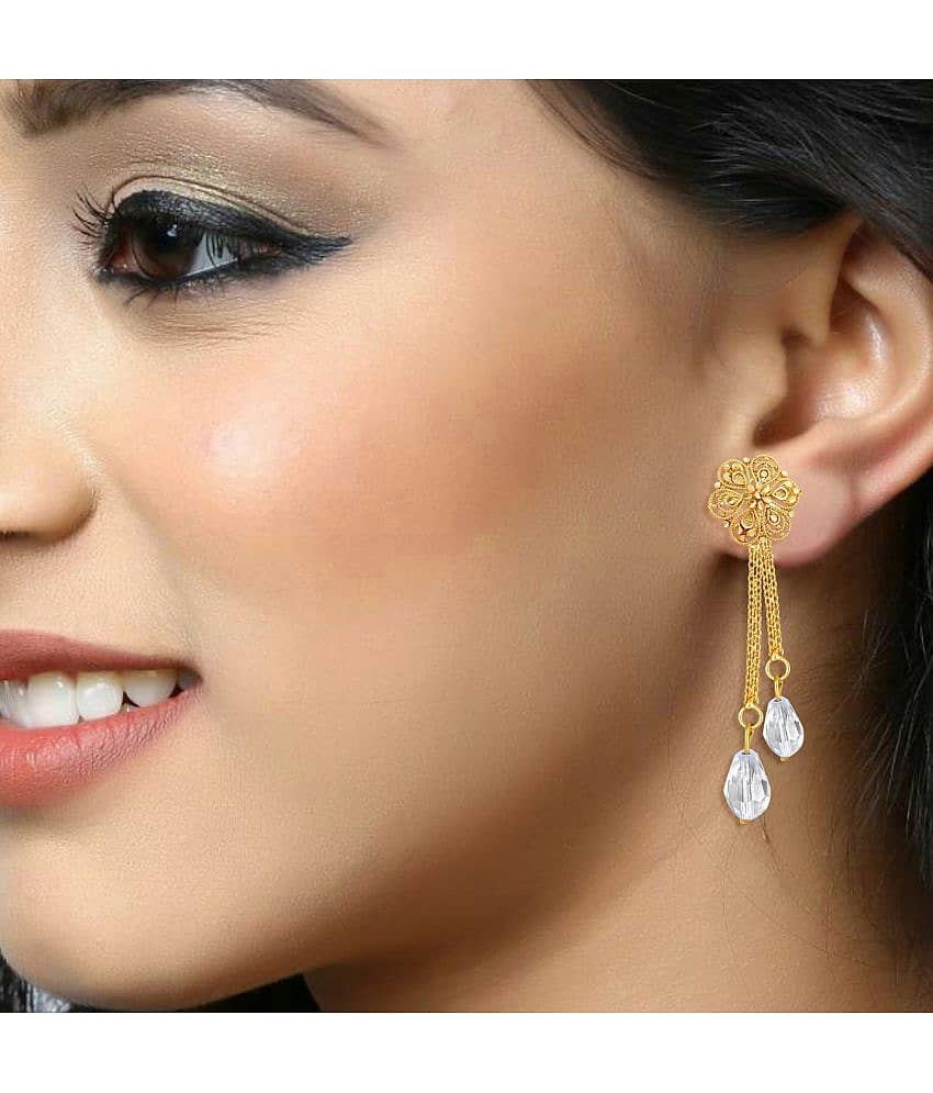 Vighnaharta Golden Drop Earrings ( Pack of 1 ) view 2