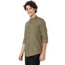 Mufti Olive Mandarin Collar Shirt view 2