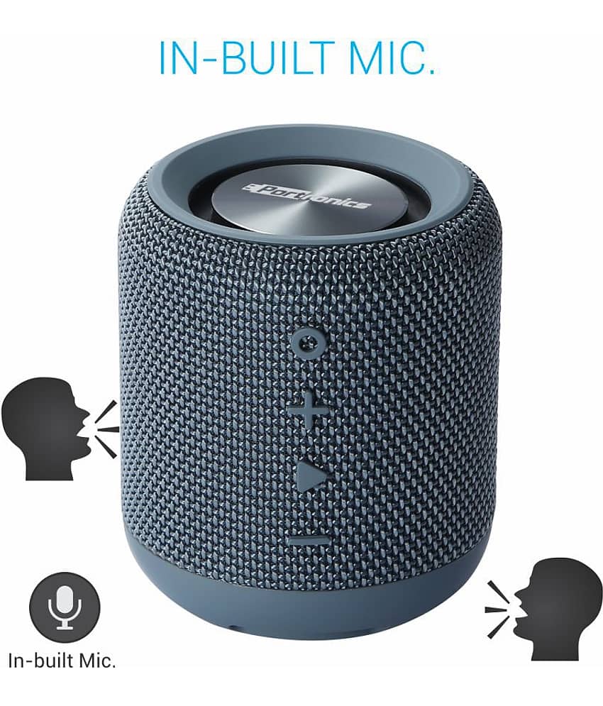 Portronics Sound Drum:Portable Bluetooth 4.2 Speaker Aux, inbuilt Mic ,Blue (POR 547) view 2