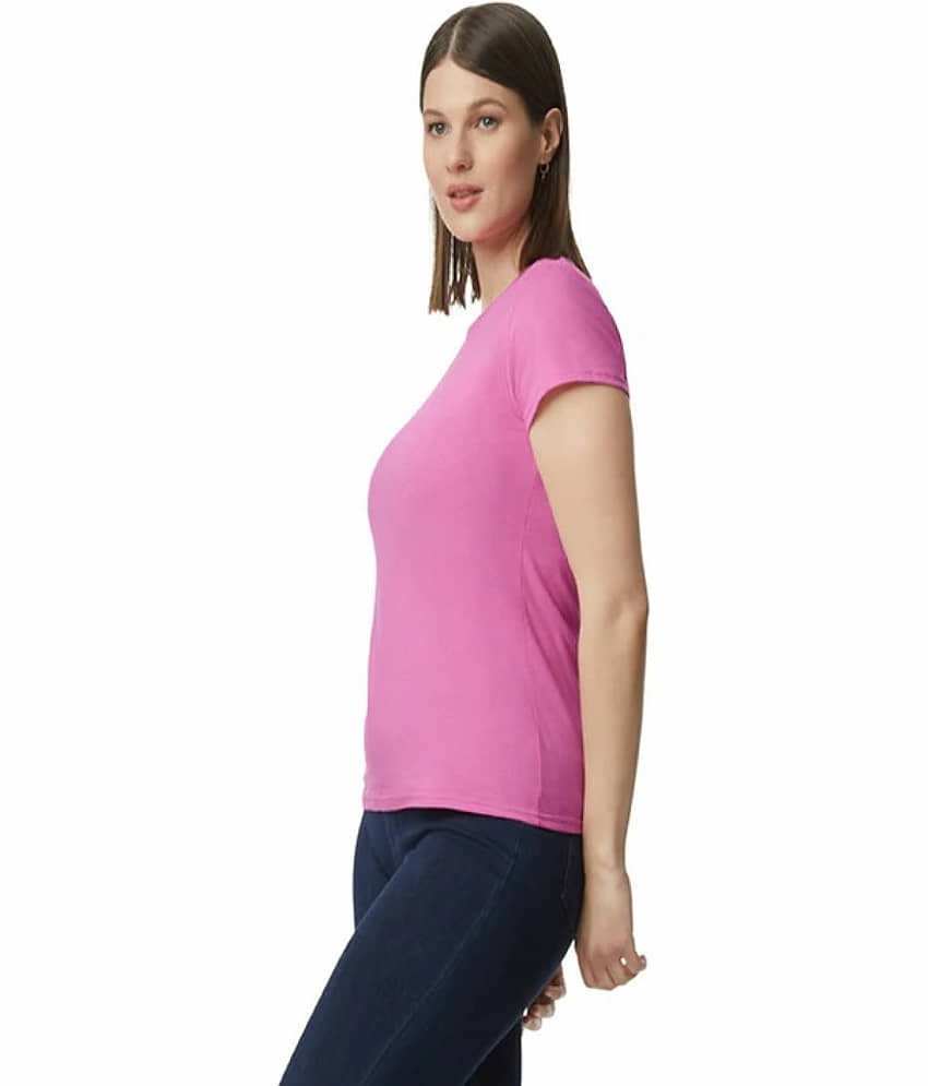 Gildan Women Cotton Solid Regular Fit Round Neck T-Shirt ( Multicolor 1 ) view 2