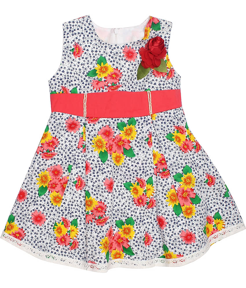 Babeezworld 100% Cotton A-line For Girls ( Pack of 1 , Multi )