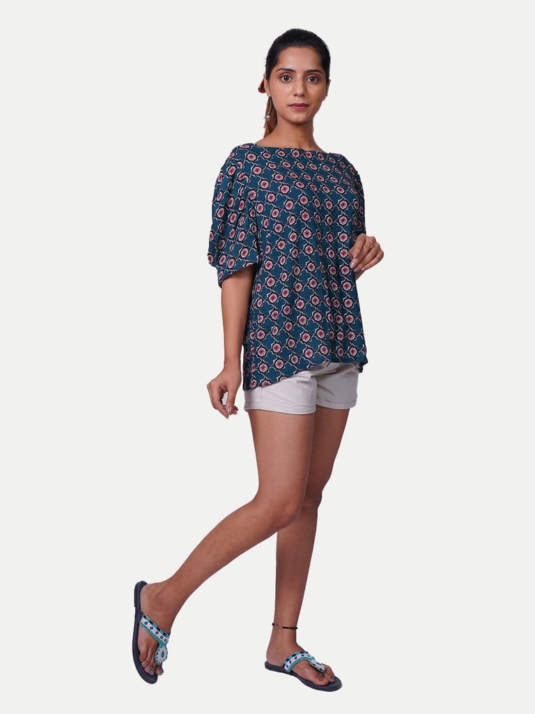 Women Dark Grey Printed Blouse view 2