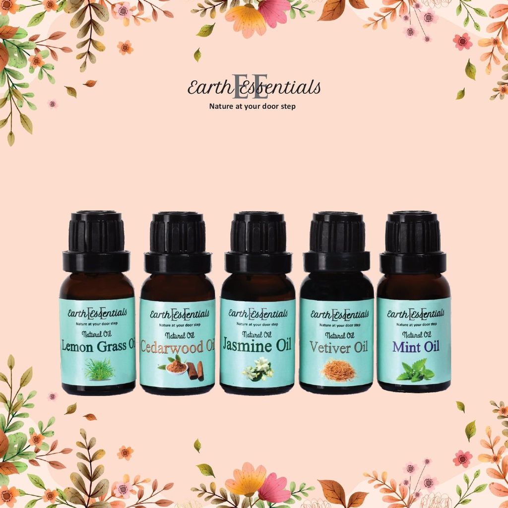 Essential oils Set of 5 Aroma oil 75 ml | diffuser Oil for home Office & Hotel Spa| Genuine oils Rosemary , Orange ,Lemongrass , Mint & Cedarwood view 2