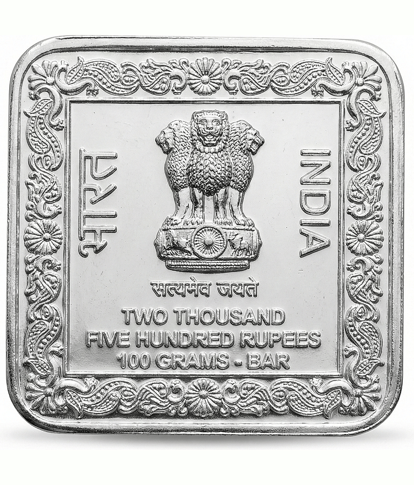100 Grams 2500 Rupees Meenakshi Temple - Madurai, India Silver-plated Coin Bar & Paper Weight 100 Grams view 2