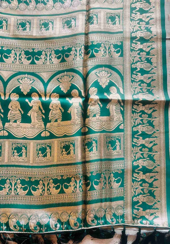 Tissue Banarasi Saree with Temple Zari Motif view 2