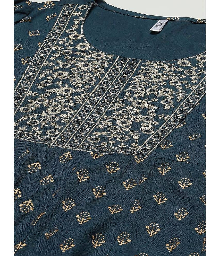 Kbz - Green A-line Rayon Women's Stitched Salwar Suit ( Pack of 1 ) view 2