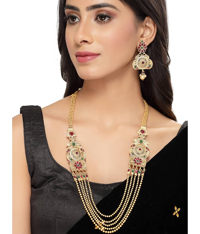 Sukkhi Gold Alloy Necklace Set ( Pack of 1 ) view 2