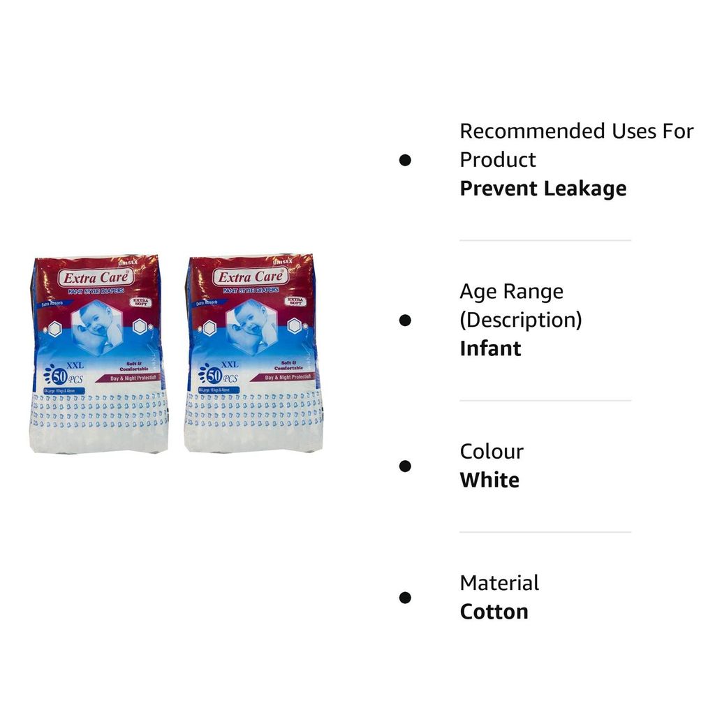 Alizee Extra Absorb Pants Style Baby Diapers (Pack 2, 50 Pcs in Each) 100 Pants view 2