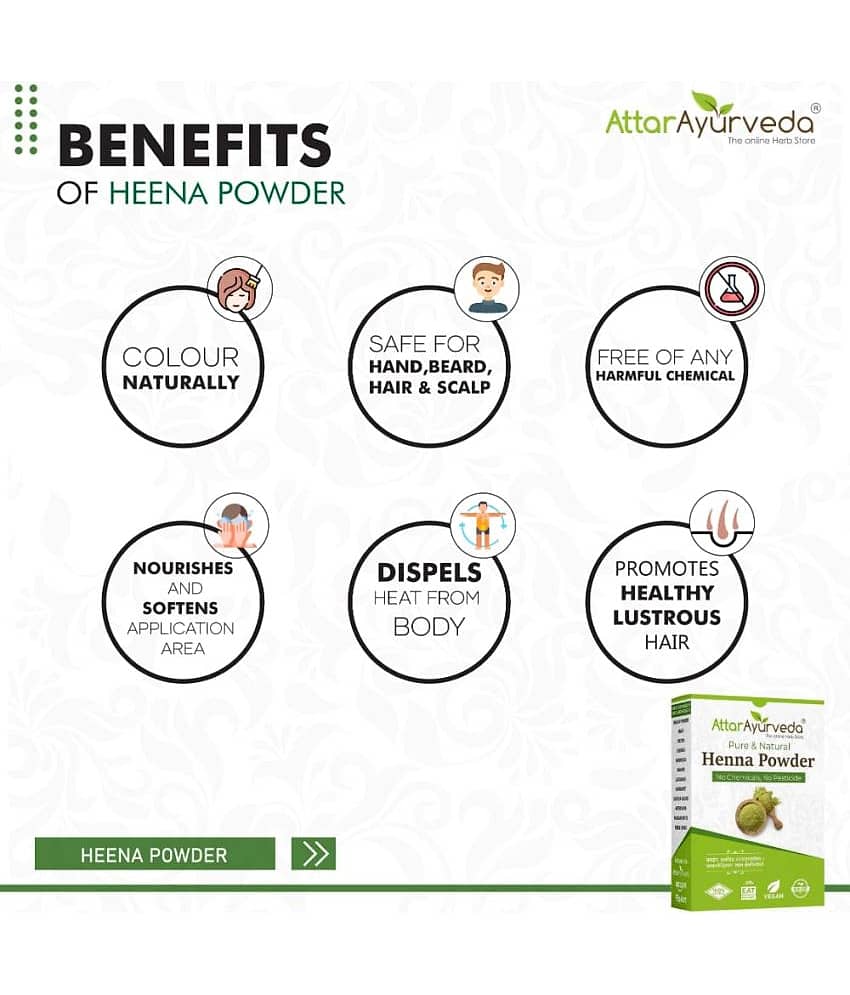 Attar Ayurveda Natural Henna powder for hair Colour and Growth (200 gm) view 2