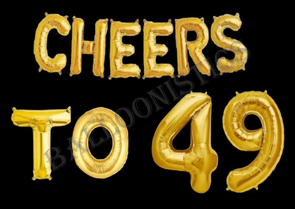 Balloonistics Cheers to Forty Nine Foil Balloon Combo Number 49 Foil Balloon for Birthday and Anniversary view 2