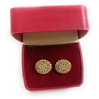 Beautiful Earing Gold Plated Stug With American Diamond view 2