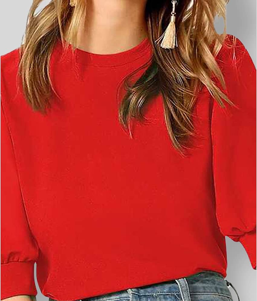 Dream Beauty Fashion Women's Cotton Blend Regular Top ( Red ) view 2