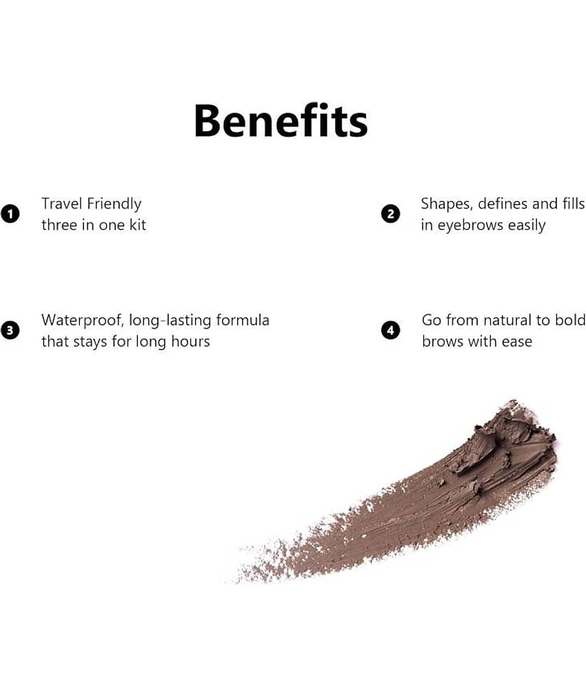 Adbeni Instant Eyebrow Powder Cake Palette With Brush Brow Eyes Brown 9 g view 2