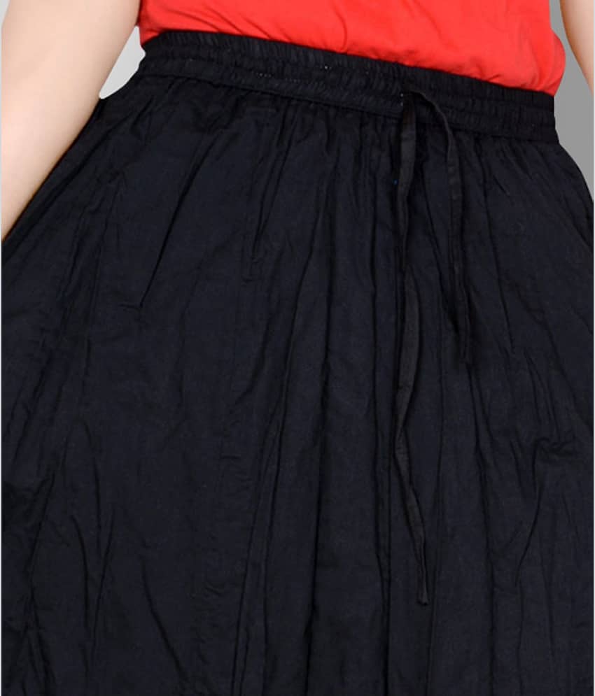 Sttoffa - Black Cotton Women's Broomstick Skirt ( Pack of 1 ) view 2