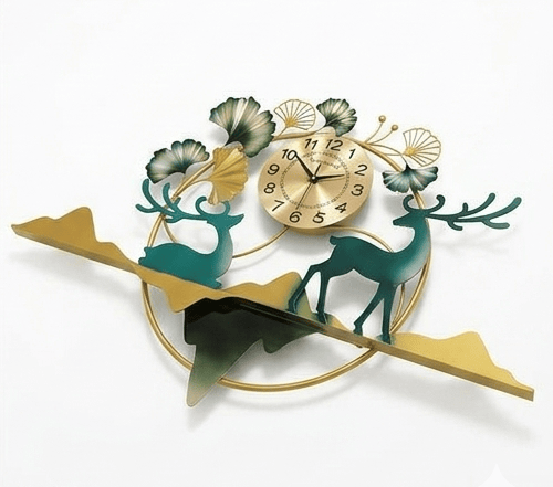 Royal Deer Wall Art Clock – Modern Luxury Home Decor Statement Piece view 2