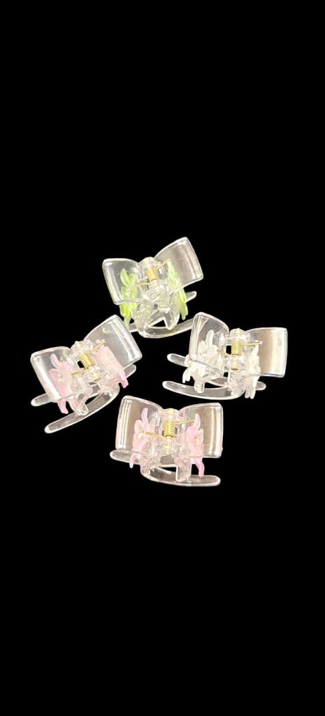 Dual Flower Hair Claw Clips set of 4 view 2