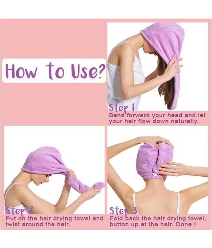 VALLEY GREEN ( SET OF 2 ) Hair Towel Wrap Absorbent Towel Hair-Drying Quick Dry Shower Caps Bathrobe Magic Hair Warp Towel Super Quick-Drying Microfiber Bath Towel Hair Dry Cap Salon Towel view 2