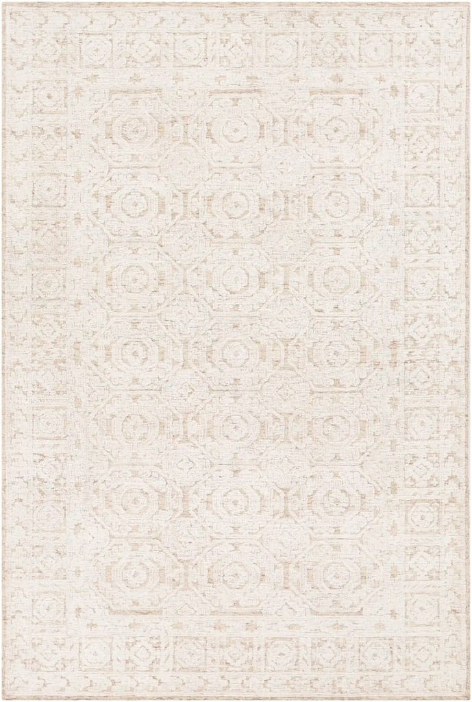 Hand Loomed Louvre Beige Wool Rug view 2