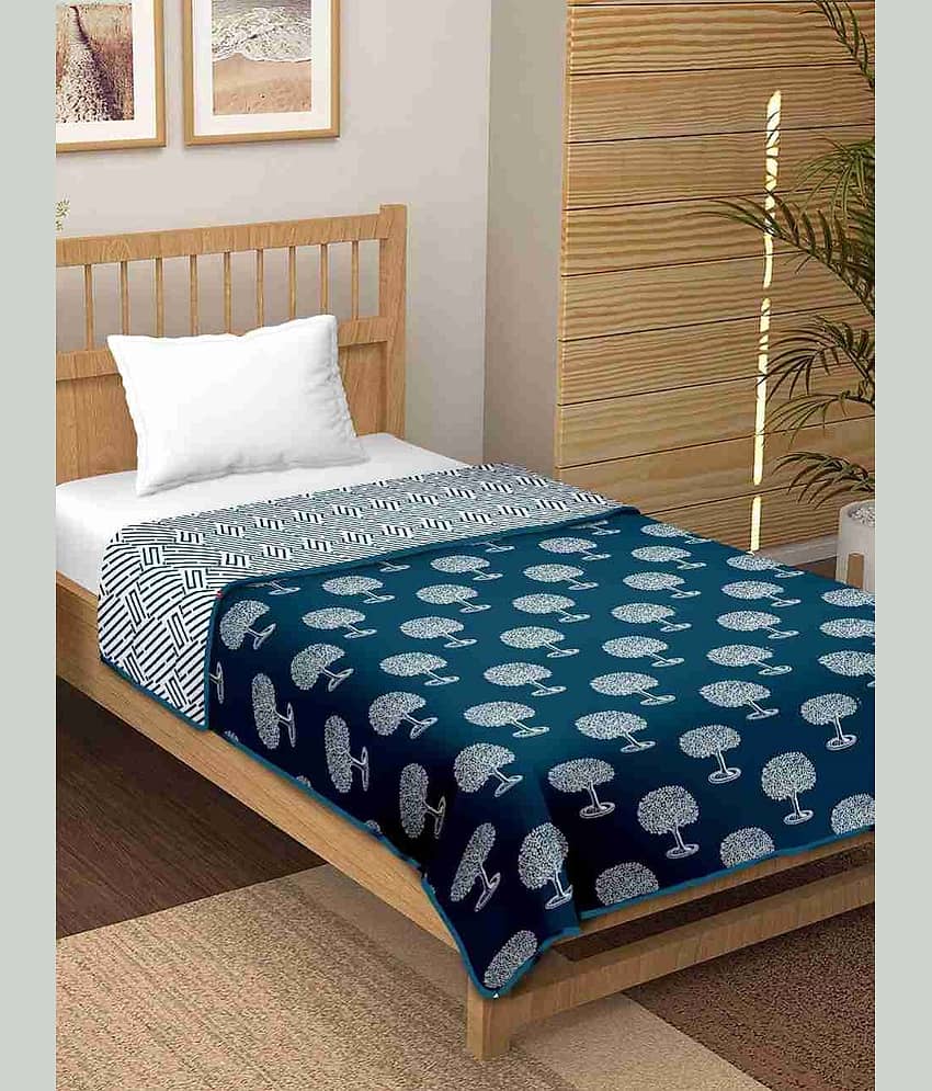 Jinaya's Cotton Printed Single Bed Dohar - Blue ( )