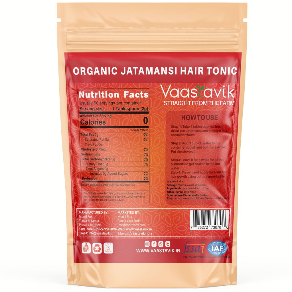 Vaastavik Jatamansi Root Hair Growth Spikenard Nardostachys Balchar herb 100gm view 2