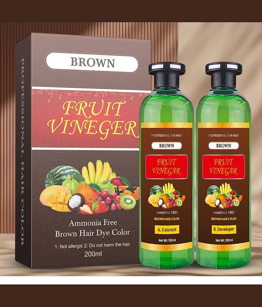 WRIXTY Fruit Vinegar Hair Dye Gel Dark Brown Instant Smooth Silky Hair Easy Use Natural Shine Finish