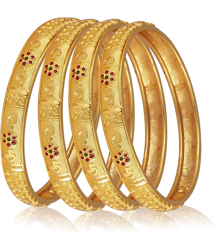 Vighnaharta Gold Bangle Set ( Pack of 2 ) view 2