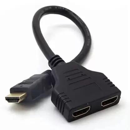 HDMI TO HDMI Y CABLE | 2 Port HDMI Splitter Switcher 2x1 Auto Switch 1 In 2 OutSwitch, Adapter, TV Laptop Cable (Compatible with TV, Projector, LAPTOP, Black) view 2