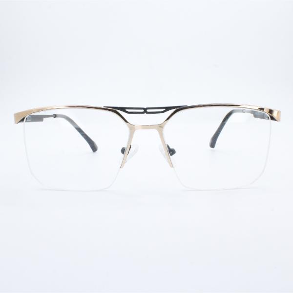 Lensoz Elite X Luxe Half Rim Rectangle Z - Medium - Golden & Black view 2