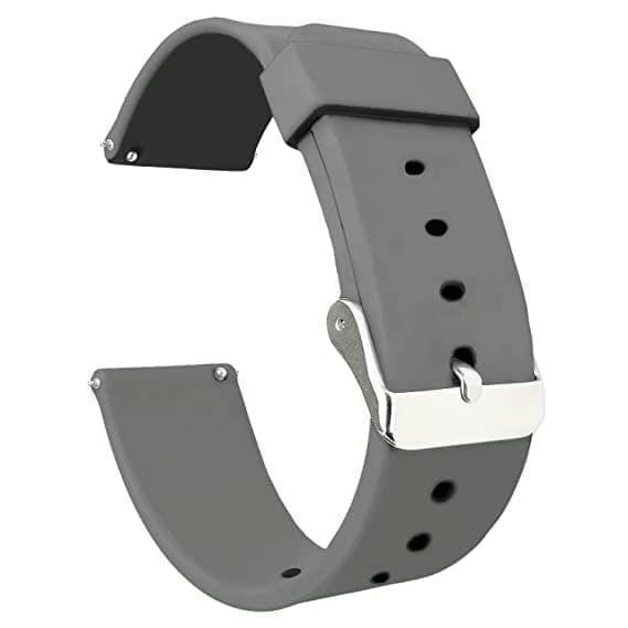 Exelend Smart Watch Strap 19mm Compatible for Any Smart Watch with 19mm Lugs Width Soft Silicone Replacement Adjustable Waterproof Gray view 2