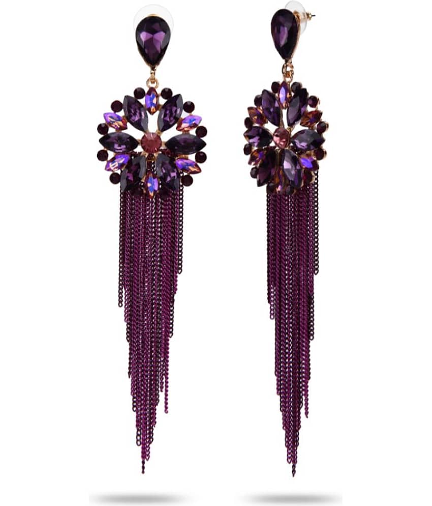 YOUBELLA Purple Danglers Earrings ( Pack of 1 ) view 2